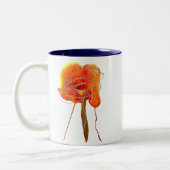 Abstrakte zitterne Blume Moderne Kunst Zweifarbige Tasse (Links)