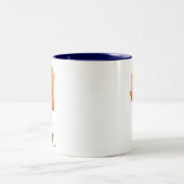 Abstrakte zitterne Blume Moderne Kunst Zweifarbige Tasse (Mittel)