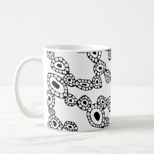 Abstrakte Zufällige Kreisblob-Formen Kaffeetasse (Links)