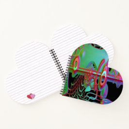 Abstrakte Zusammengehörigkeit Herzdesign Notebook Notizblock