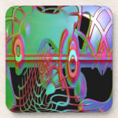 Abstrakte Zusammengehörigkeit Untersetzer aus Kuns (Vorderseite)