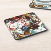 Abstrakte Zusammensetzung Kandinsky VI Getränkeuntersetzer (Linke Seite)