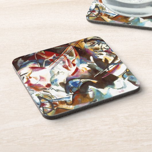 Abstrakte Zusammensetzung Kandinsky VI Getränkeuntersetzer (Linke Seite)
