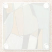 Abstrakte Zusammensetzung mit gedämpften Farben Glasuntersetzer (Rückseite)