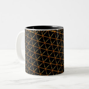 Abstrakte Zwei-Tone-Kaffee-Tasse schwarz-gelb Zweifarbige Tasse