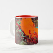 Abstrakte Zwei-Tone-Tasse "Orange Blast" Zweifarbige Tasse (Vorderseite Links)