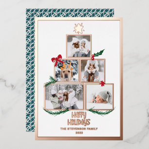 Abstrakten 5 Foto Weihnachtsbaumfeiertage Folien Feiertagskarte