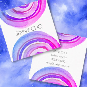 Abstrakten Minimalistischen Lila Watercolor Circle Quadratische Visitenkarte