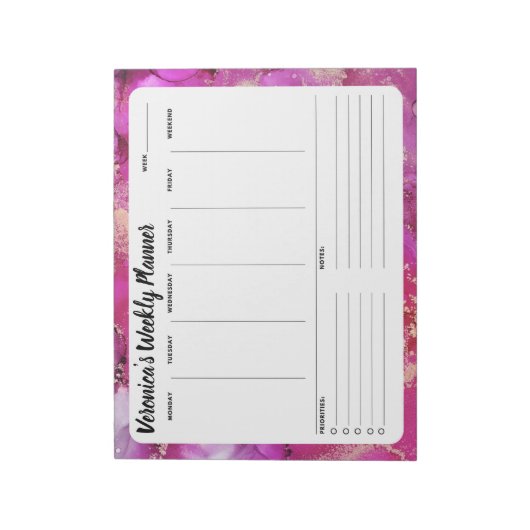 Abstrakten Wochen rosa Marmor, um Notepad aufzulis Notizblock (Rotiert)