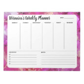 Abstrakten Wochen rosa Marmor, um Notepad aufzulis Notizblock (Vorderseite)