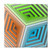 Abstrakter 3D-Cube Fliese (Vorderseite)