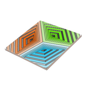 Abstrakter 3D-Cube Fliese