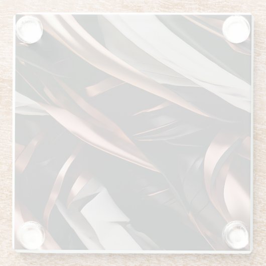 Abstrakter 3D-Effekt von cool Schwarz, Silber und Glasuntersetzer (Rückseite)