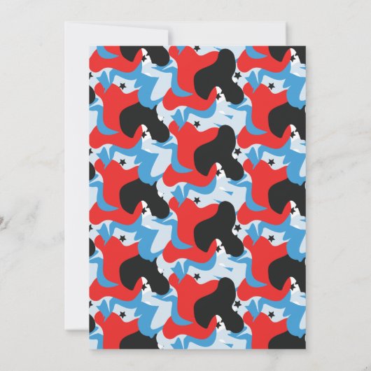 Abstrakter 4. Juli Sterne Schwarzes Blau Einladung (Rückseite)