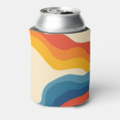 Abstrakter 70er Retro Orange Blue Wavy Strip Muste Dosenkühler (Kanne Rückseite)