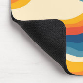 Abstrakter 70er Retro Orange Blue Wavy Strip Muste Mousepad (Ecke)