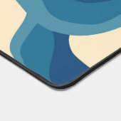 Abstrakter 70er Retro Orange Blue Wavy Strip Muste Schreibtischunterlage (Ecke)