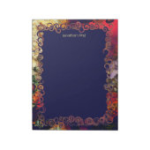 Abstrakter Abend Red, Cream & Midnight Notepad Notizblock (Rotiert)