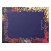 Abstrakter Abend Red, Cream & Midnight Notepad Notizblock (Vorderseite)