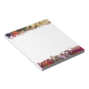 Abstrakter Abend Red, Cream & Midnight Notepad Notizblock