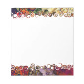 Abstrakter Abend Red, Cream & Midnight Notepad Notizblock (Vorderseite)