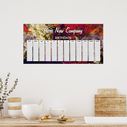 Abstrakter Abend Rot, Creme & Mitternachtswirbel Poster (Küche)