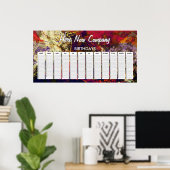 Abstrakter Abend Rot, Creme & Mitternachtswirbel Poster (Heimbüro)