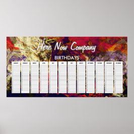 Abstrakter Abend Rot, Creme & Mitternachtswirbel Poster