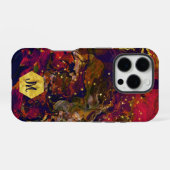 Abstrakter Abend Rot, Creme und Mitternacht Blau iPhone Hülle (Rückseite (Horizontal))