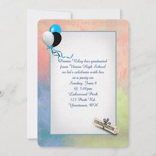 Abstrakter Abschluss Einladung (Rückseite)