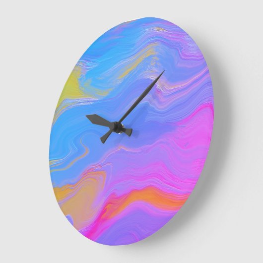 Abstrakter Acrylfluss - Sommerfrische Große Wanduhr (Winkel)