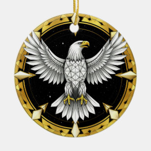 Abstrakter Adler breitet Flügel aus Keramik Ornament