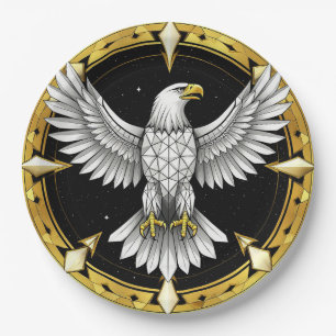 Abstrakter Adler breitet Flügel aus Pappteller