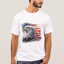 Abstrakter Adler mit Flagge – Künstlerisches USA-D