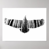 Abstrakter Adler Tree Silhouetten Natur Tierart Poster (Vorne)