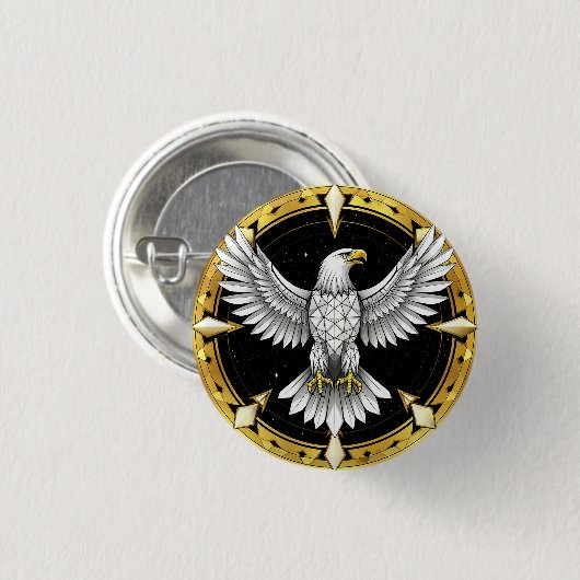 Abstrakter Adlerspread Wings Button (Vorne & Hinten)
