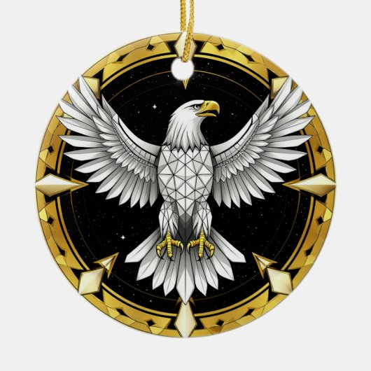 Abstrakter Adlerspread Wings Keramik Ornament (Vorne)