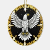 Abstrakter Adlerspread Wings Keramik Ornament (Links)