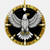 Abstrakter Adlerspread Wings Keramik Ornament (Hinten)
