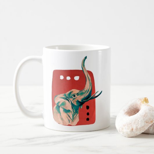 Abstrakter afrikanischer Elefant Kaffeetasse (Mit Donut)