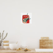 Abstrakter afrikanischer WasserfarbenElefant Poster (Küche)