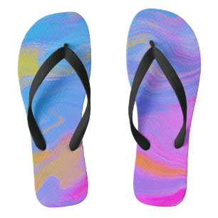 Abstrakter Akrylfluss - Sommerfrische Badesandalen