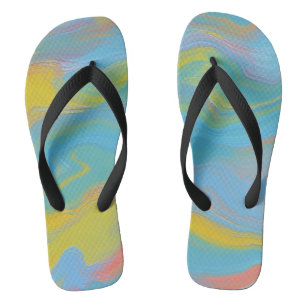 Abstrakter Akrylfluss - Sommerfrische Badesandalen