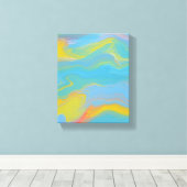 Abstrakter Akrylfluss - Sommerfrische Leinwanddruck (Insitu (Holzboden))