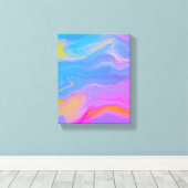 Abstrakter Akrylfluss - Sommerfrische Leinwanddruck (Insitu (Holzboden))