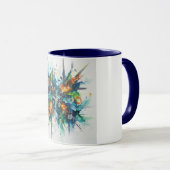 Abstrakter Akt Farbexplosion Keramikbecher Tasse (VorderseiteRechts)