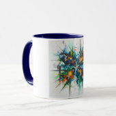Abstrakter Akt Farbexplosion Keramikbecher Tasse (Vorderseite Links)