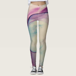 Abstrakter Alkohol Tinte Art Rosa Lila Blau Leggings