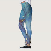 Abstrakter Alkohol Tinte Green Lila Blue & Gold Leggings (Links)