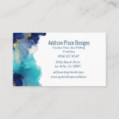 Abstrakter Alkoholink Blauer Lavendel Visitenkarte (Rückseite)